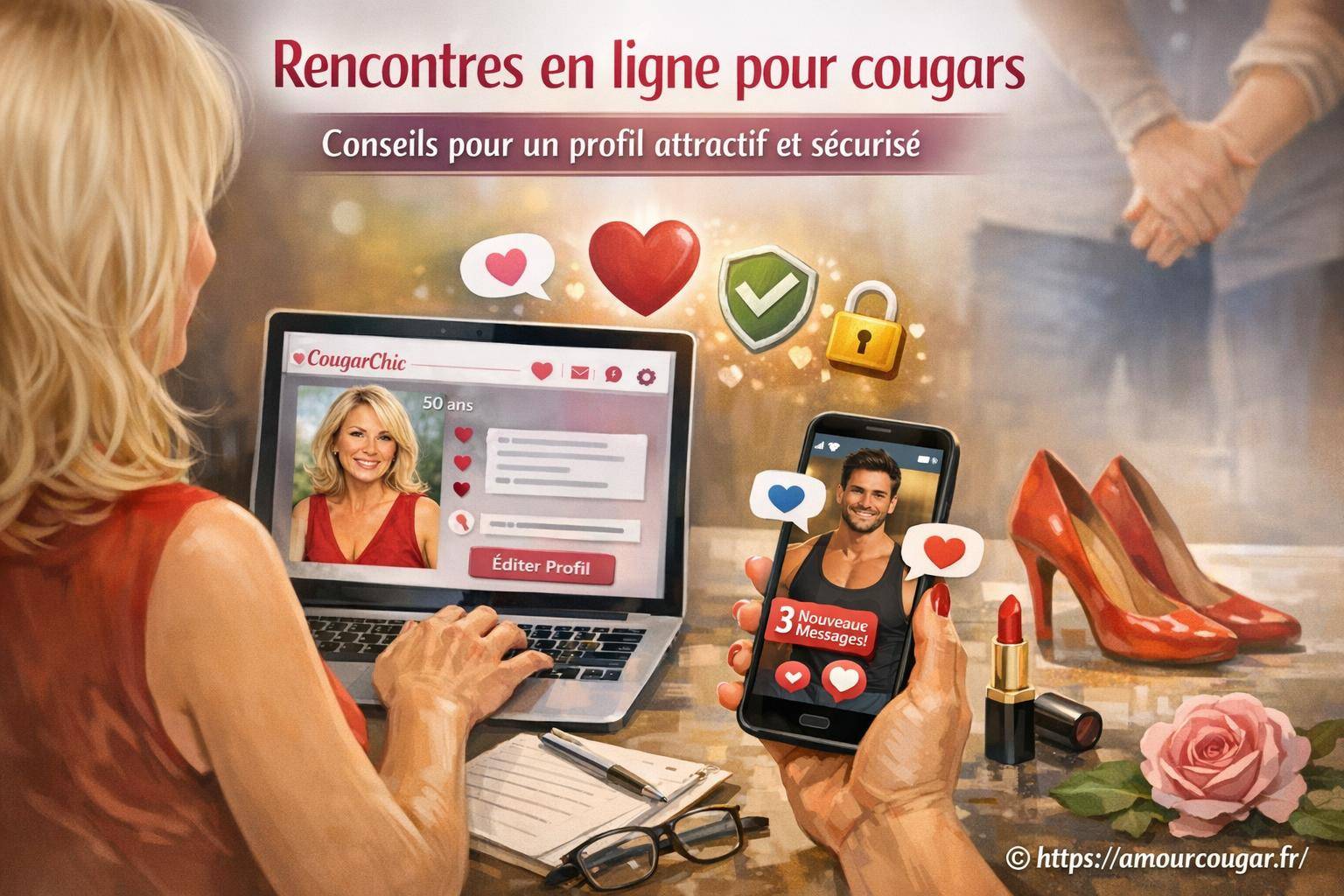Rencontres en ligne pour cougars : comment créer un profil attractif et sécurisé